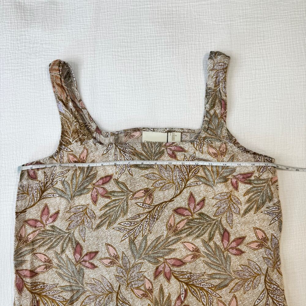 Cynthia Rowley Linen Tank Top Botanical Print Boho Large Poetcore Cruise Resort - Picture 6 of 10